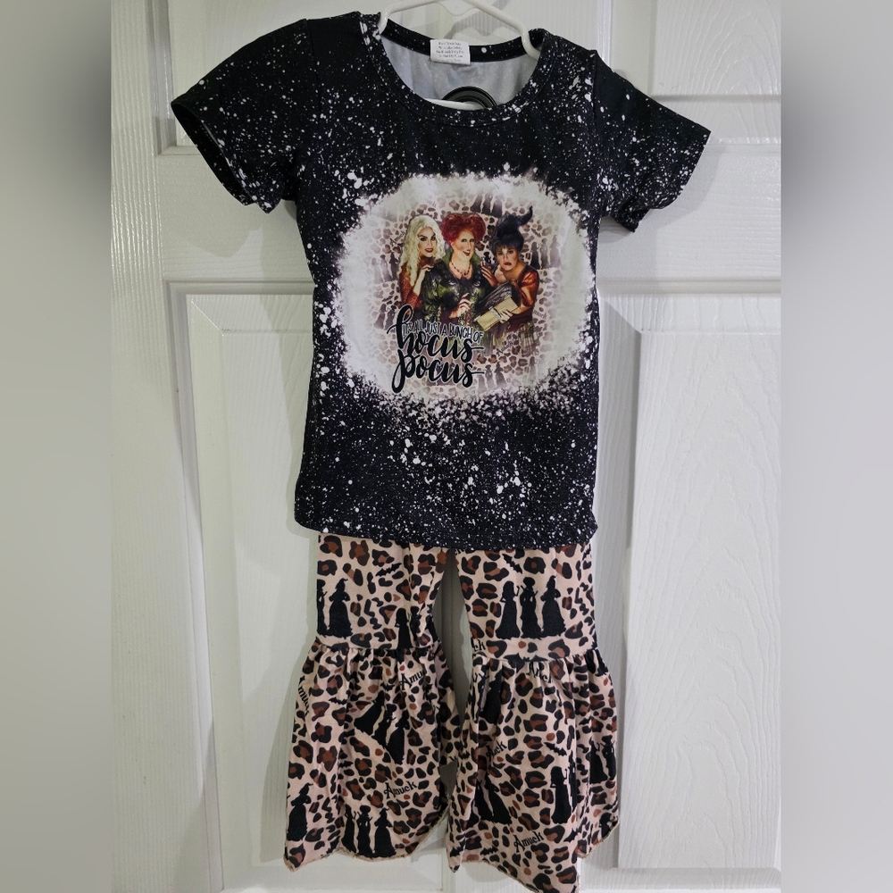 Black Hocus Pocus T-Shirt with Leopard Print Pants